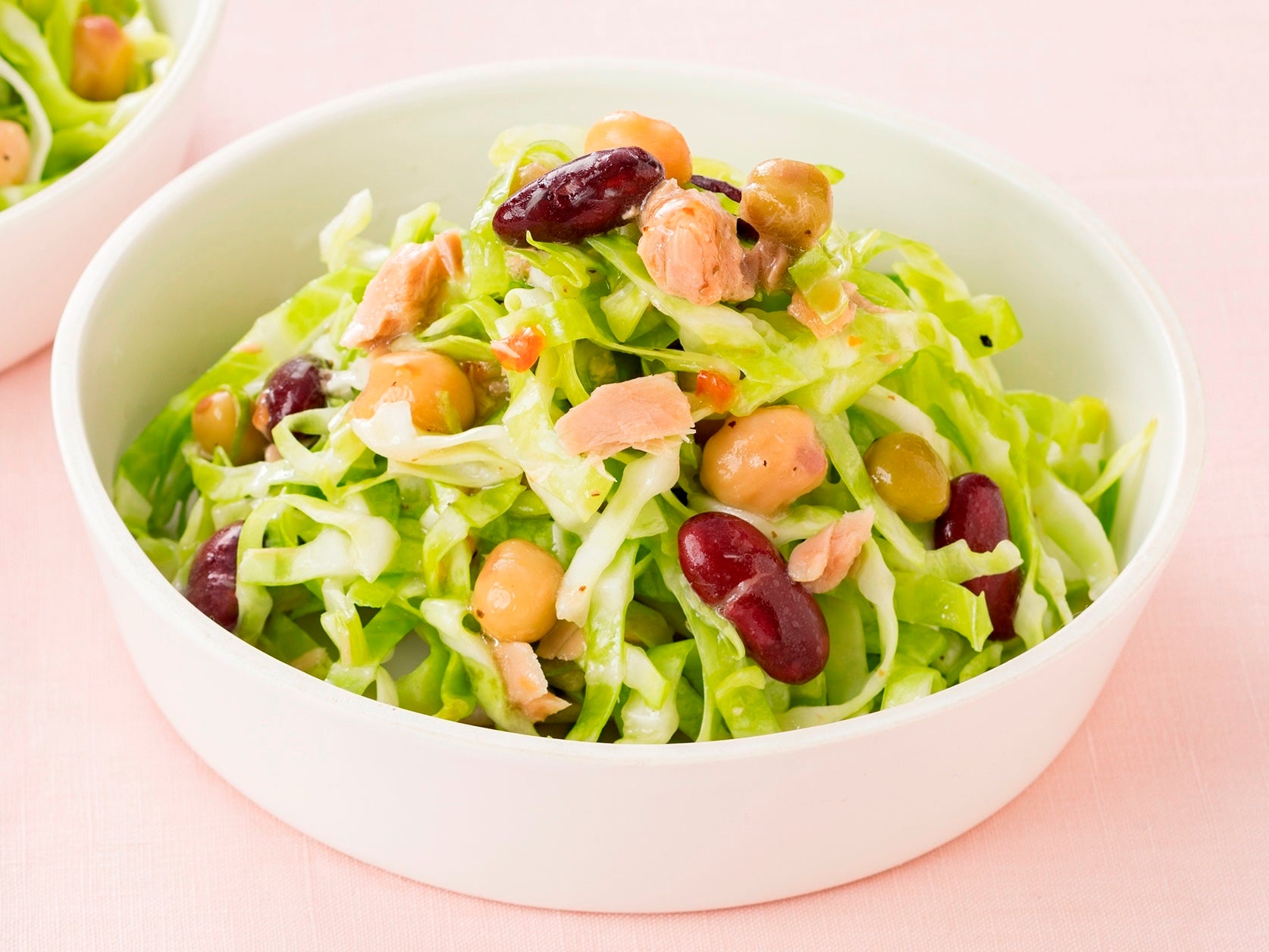 キャベツとミックスビーンズとツナのサラダ（イタリアン使用）