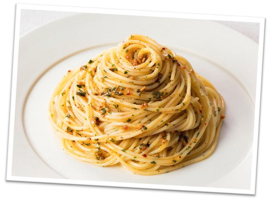 さくさくガーリックソースのペペロンチーノ