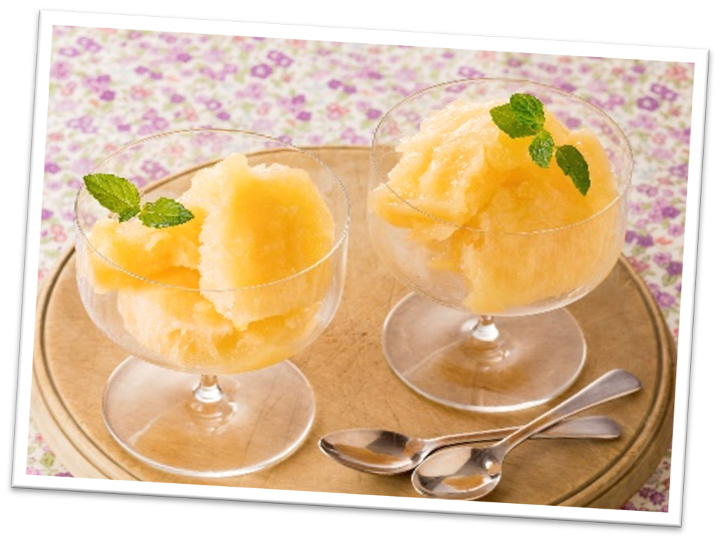 白桃のシャーベット