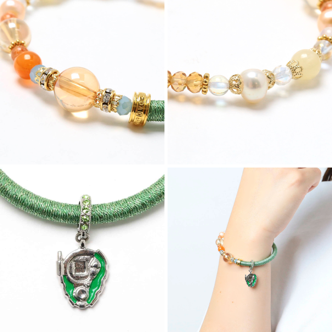 デジモン　天然石アクセサリー　高石タケル&パタモン　八神ヒカリ&テイルモン デジモン天然石アクセサリー高石タケル&パタモン八神ヒカリ