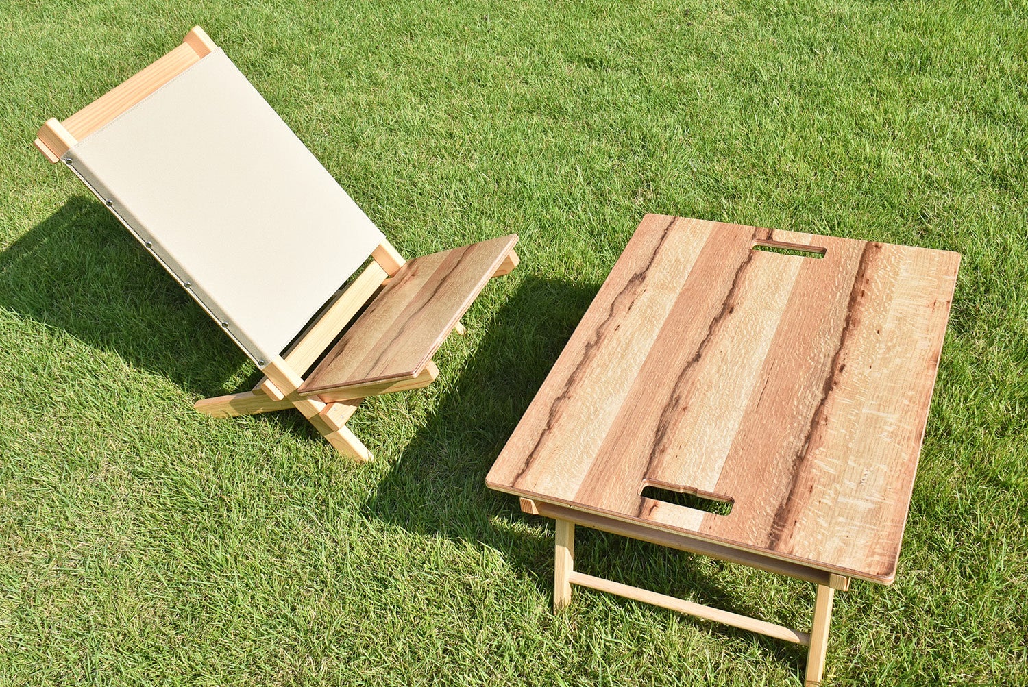 アベマキ アウトドア ローテーブル（折りたたみ式） ／ローチェアセット　収納バッグ付