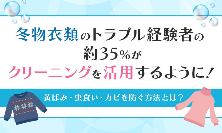 冬物衣類のトラブル経験者の約35%がクリーニングを活用するように ...