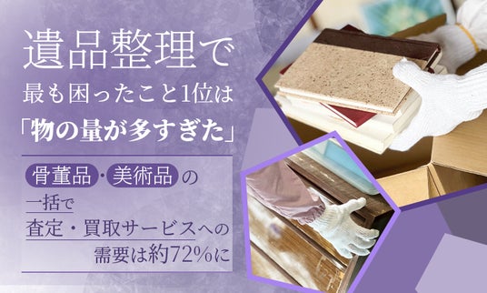 遺品整理で最も困ったこと1位は「物の量が多すぎた」。骨董品・美術品