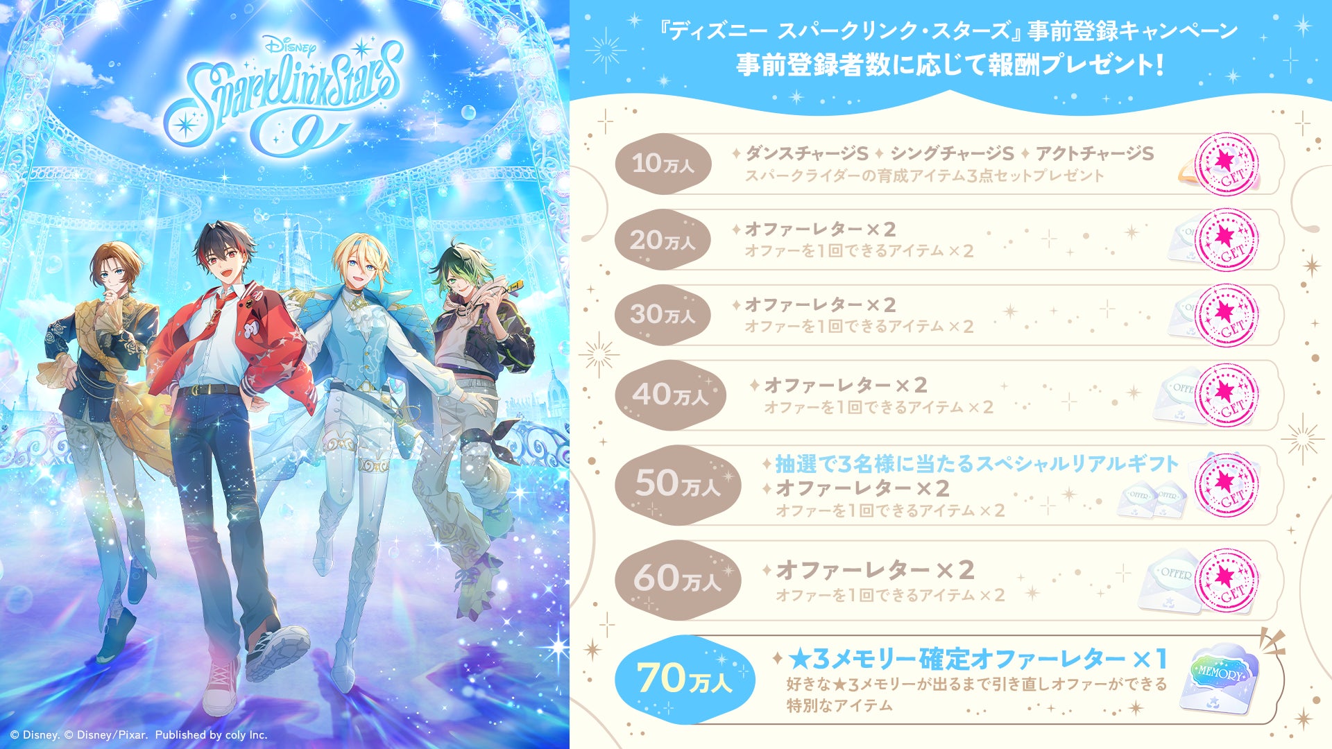 ディズニー新作『スパークリンク・スターズ』事前登録60万人突破!PVも公開中 ディズニー新作『スパークリンク・スターズ』事前登録60万人突破!PVも公開中