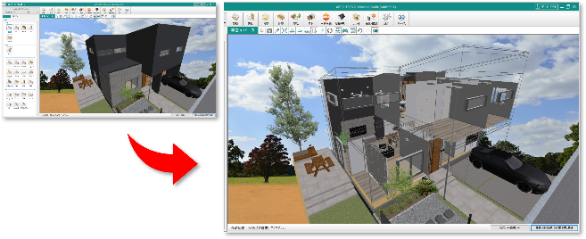 スケルトン表示でプラン全体を分かりやすく表示