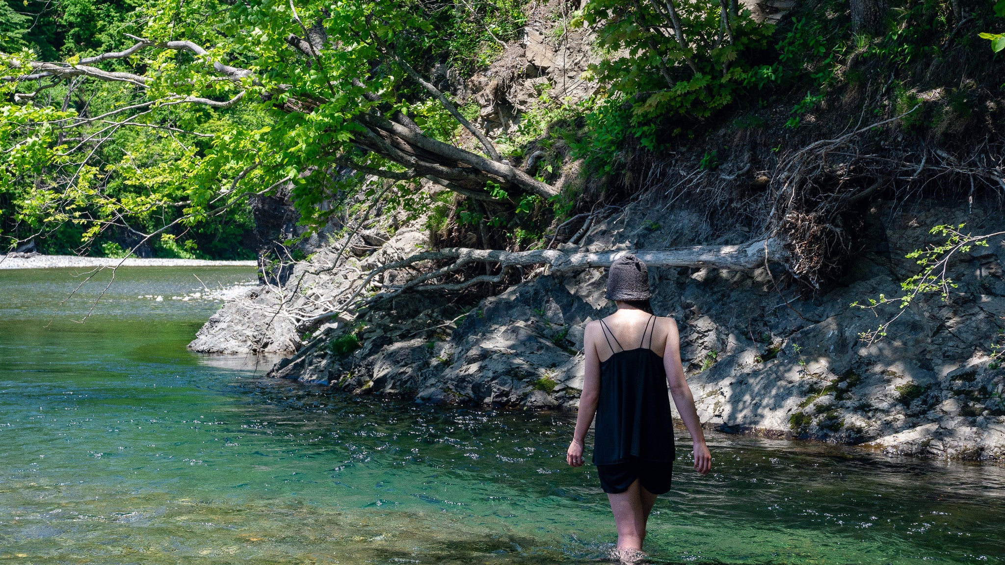 エメラルドグリーン水面を持つヌビナイ川
