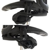 腰痛防止や集中力UPの効果が期待できる前傾設定のレバー