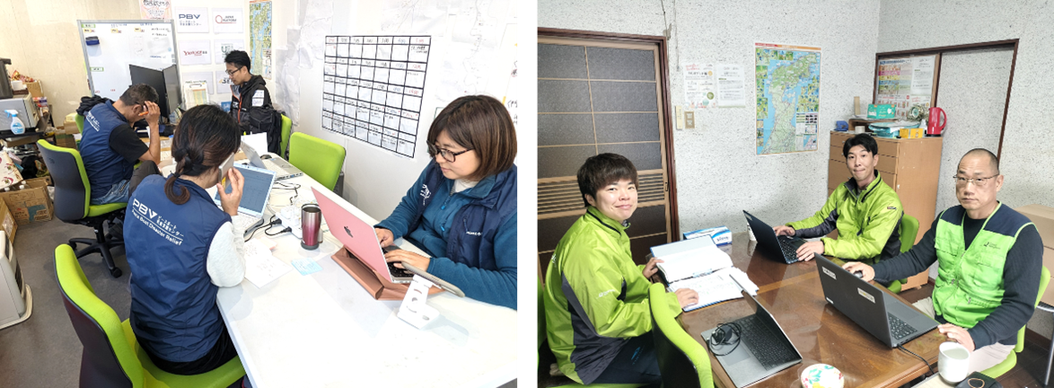 能登の現地拠点で使用されている当社提供のOAチェア（写真：提供先NPOより）