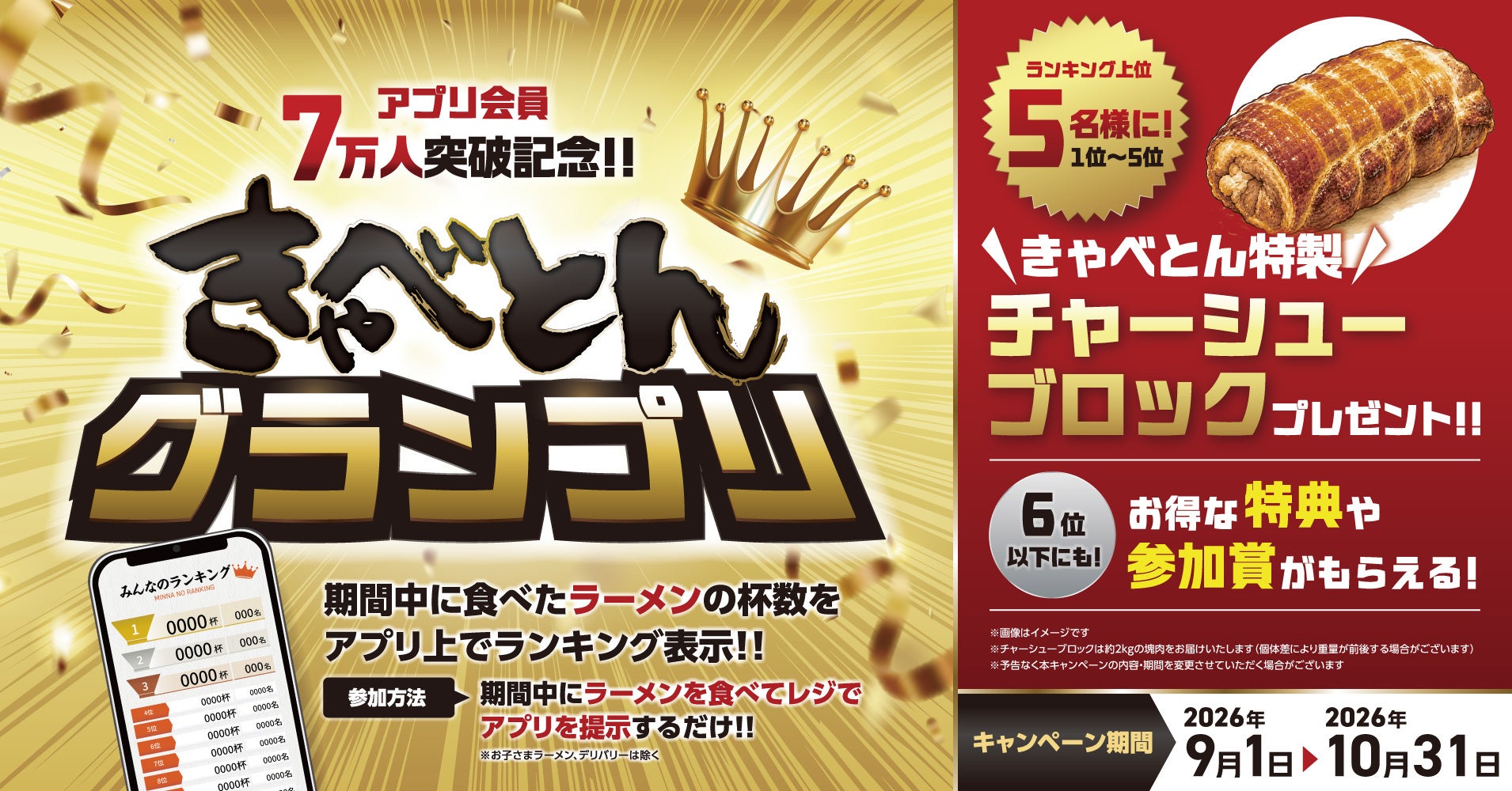 物語コーポ「きゃべとん」がアプリ会員7万人突破で来店促進イベント開催へ