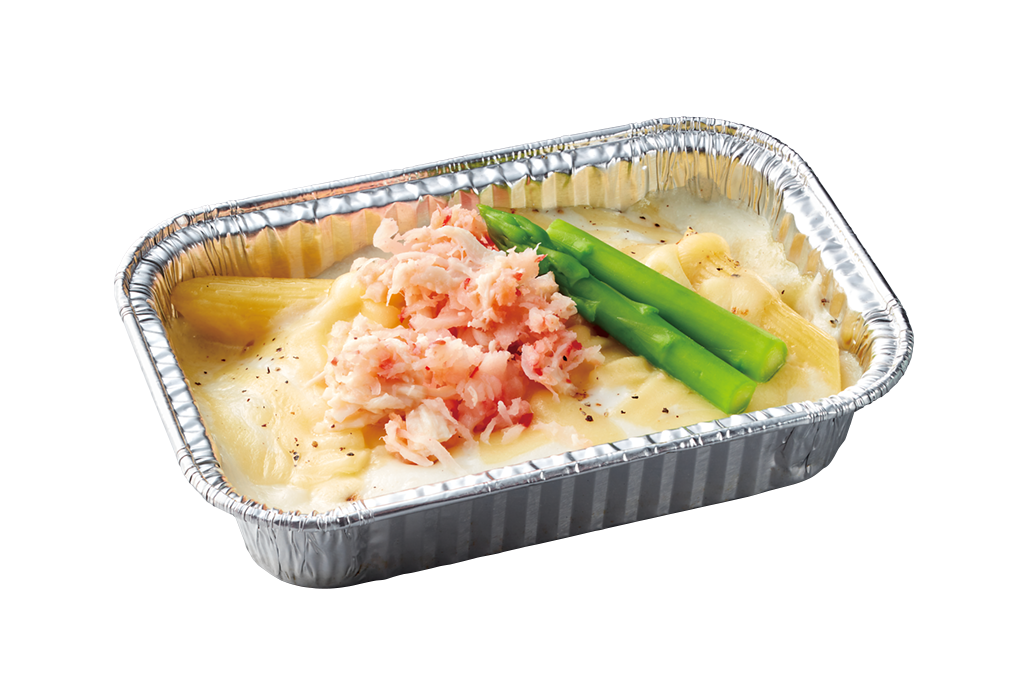 紅ずわいとアスパラのクリームグラタン