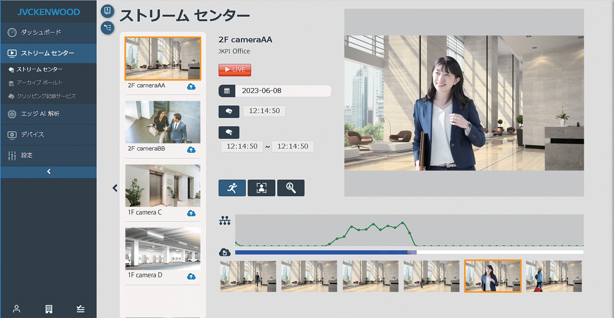 ライブ・再生表示画面