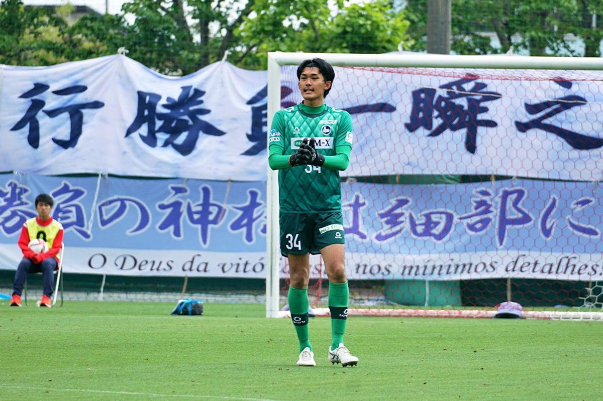 初スタメンでスーパーセーブを決め、チームを逆転勝利へ導いたGK櫻庭（Photo：週刊ひがしおおさか）