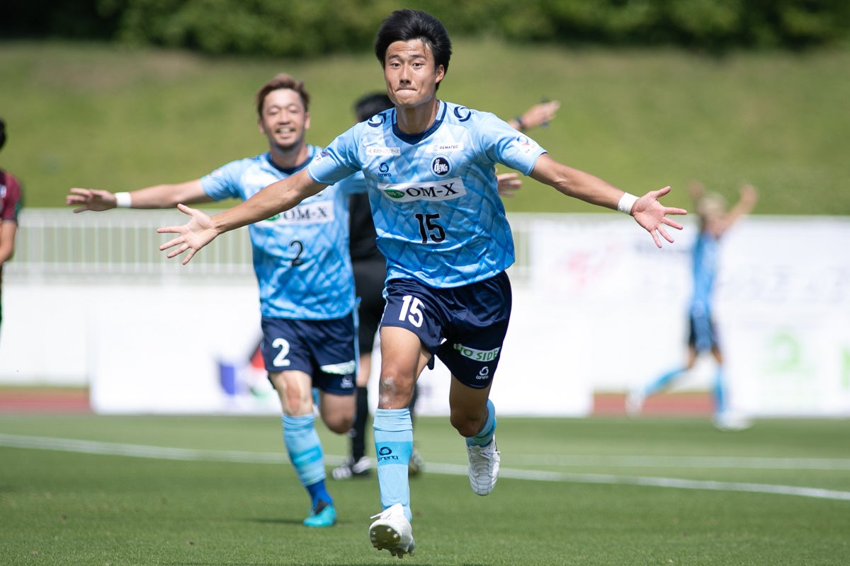 華麗なボレーシュートで一時逆転となるゴールを決めた FW今村