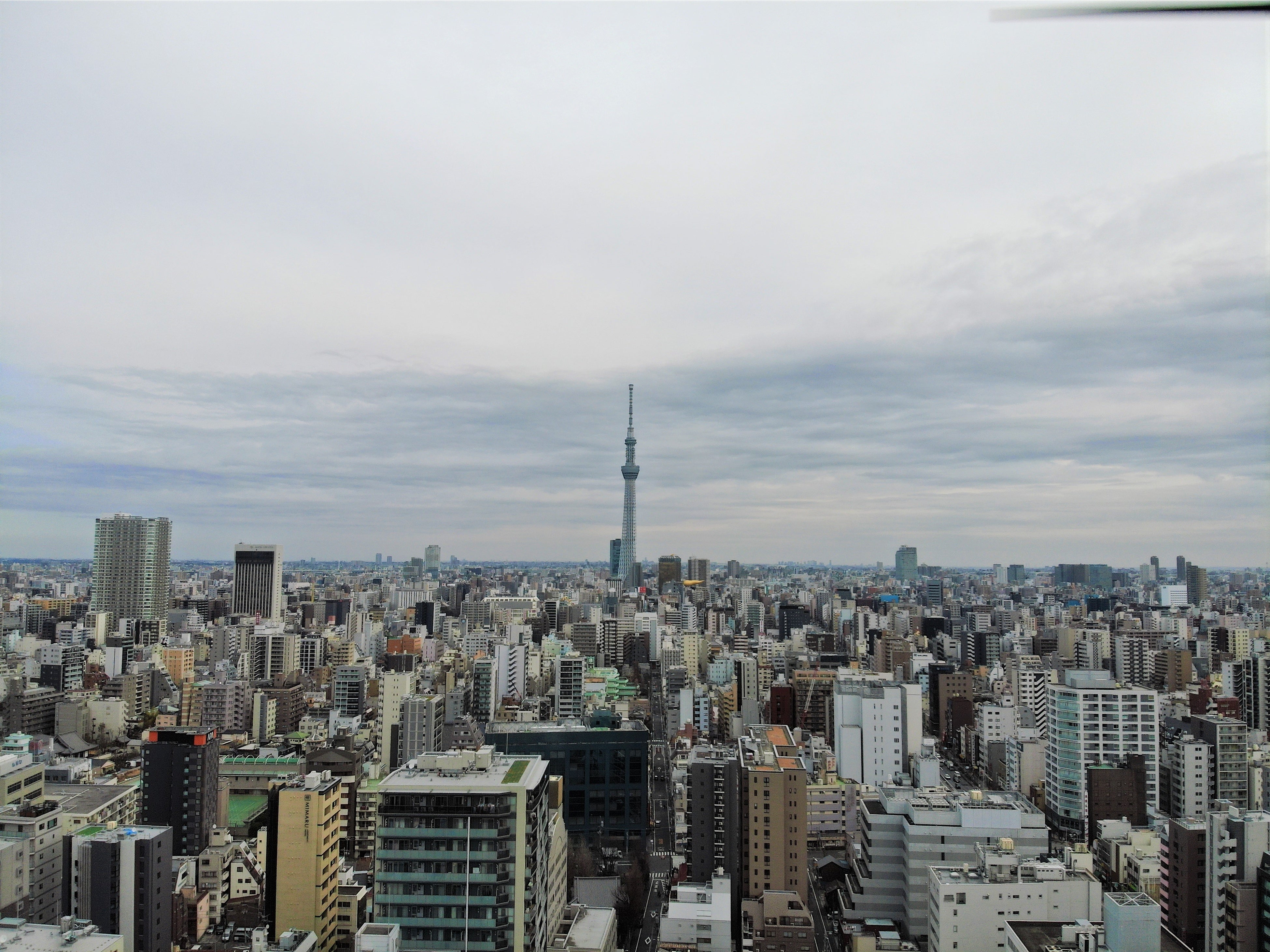 台東区役所庁舎上空150mから撮影