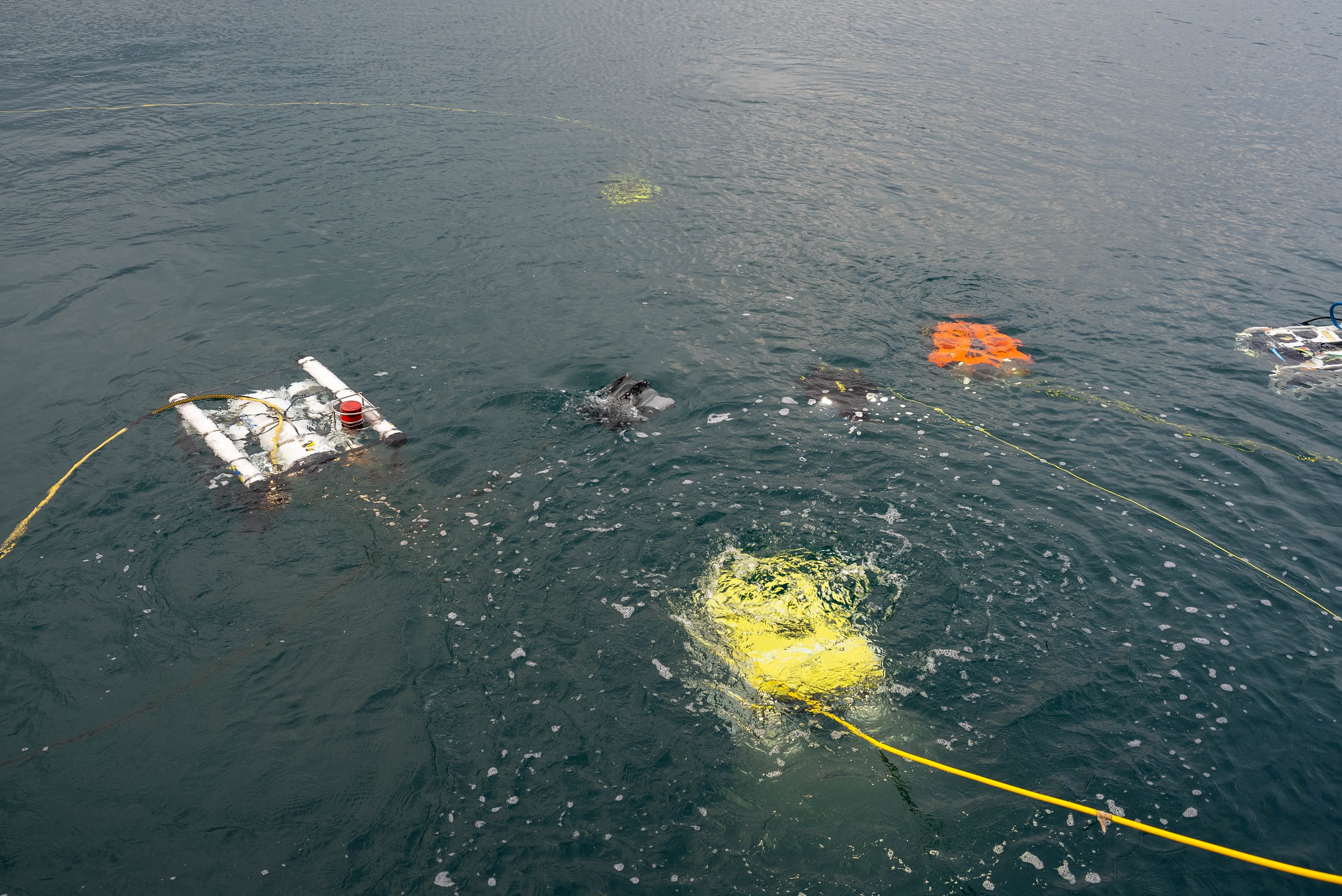 水中ドローンが集結する