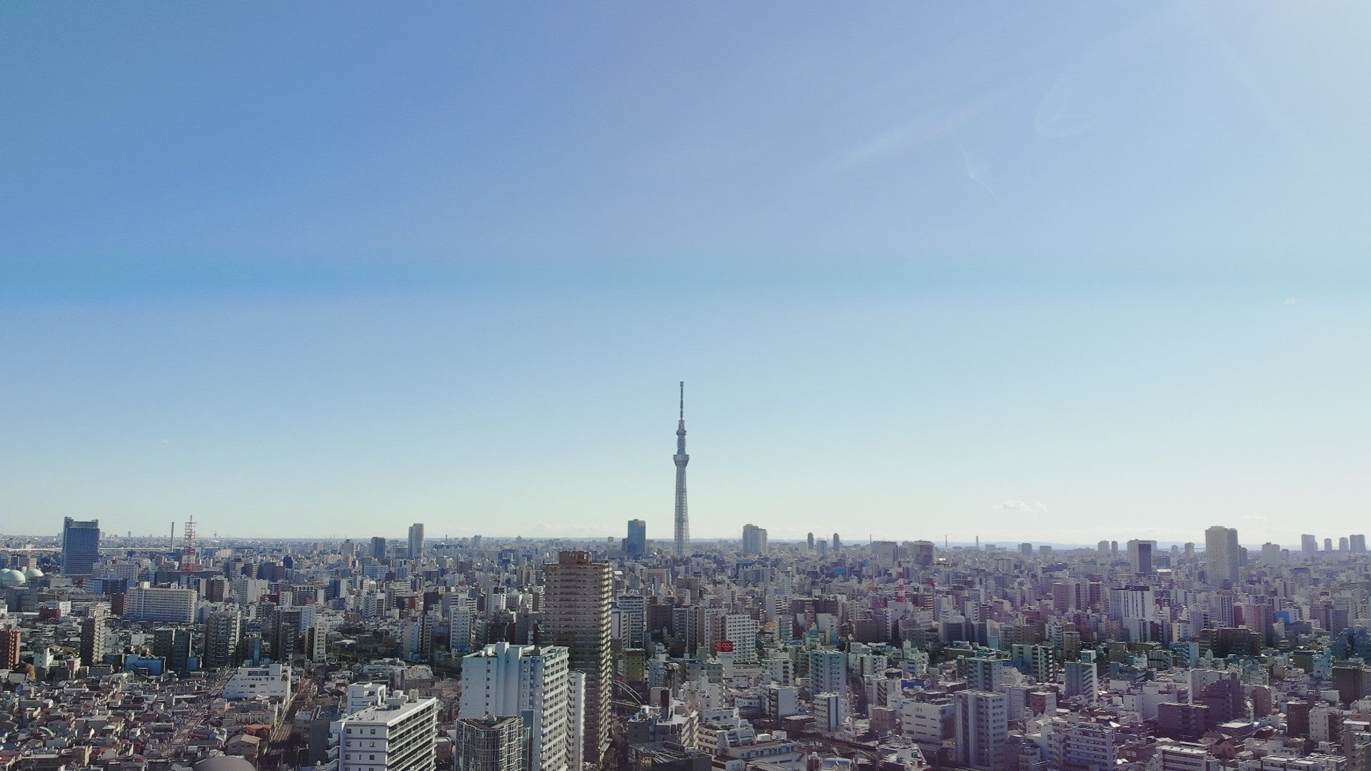 荒川区役所上空からの撮影