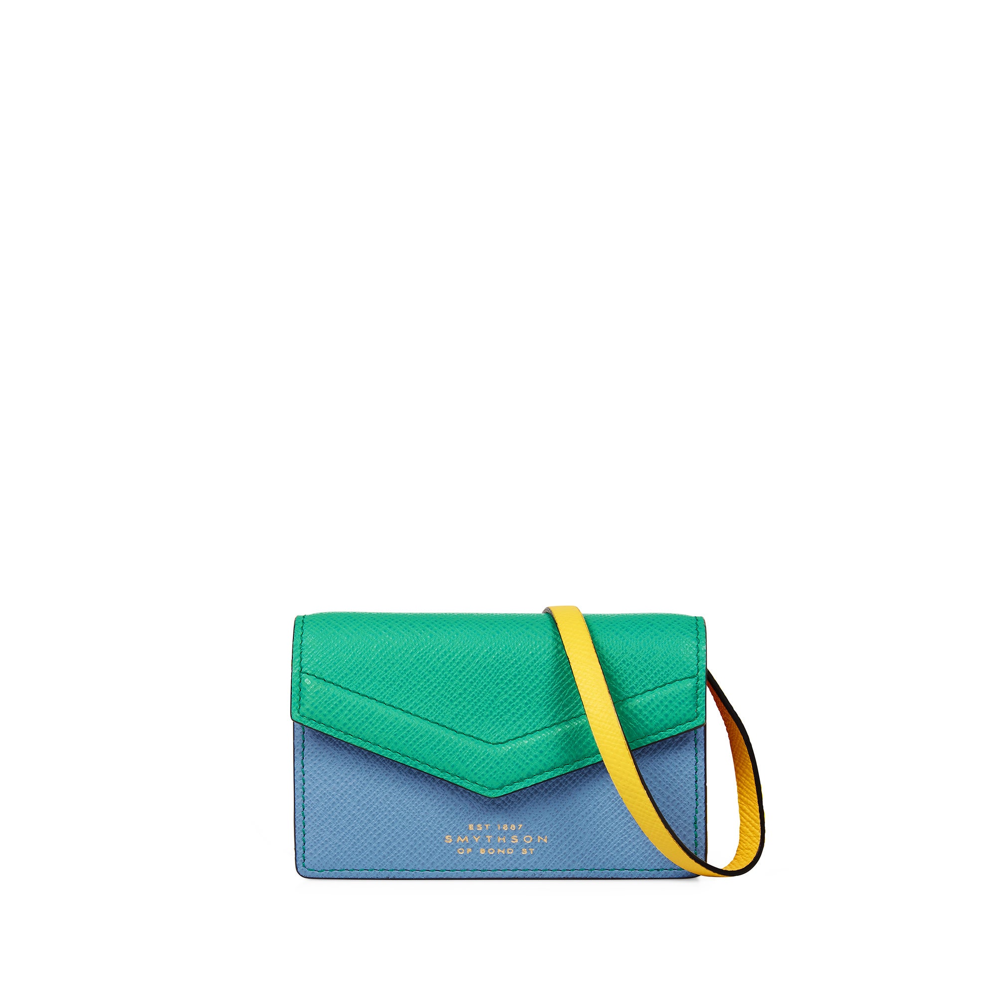 PanamaレザーEnvelopeカラーブロック カードケースクロスボディ　¥ 53.900（税込)