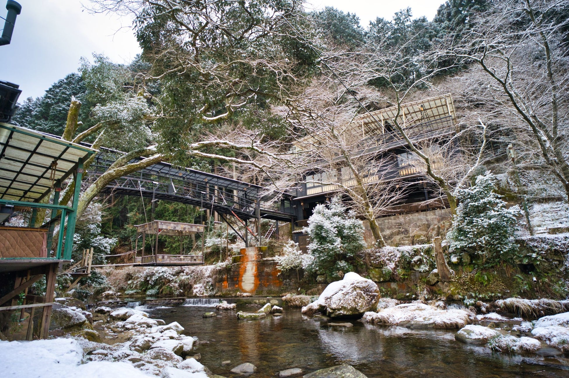 雪景色のウッドデザインパーク岡崎