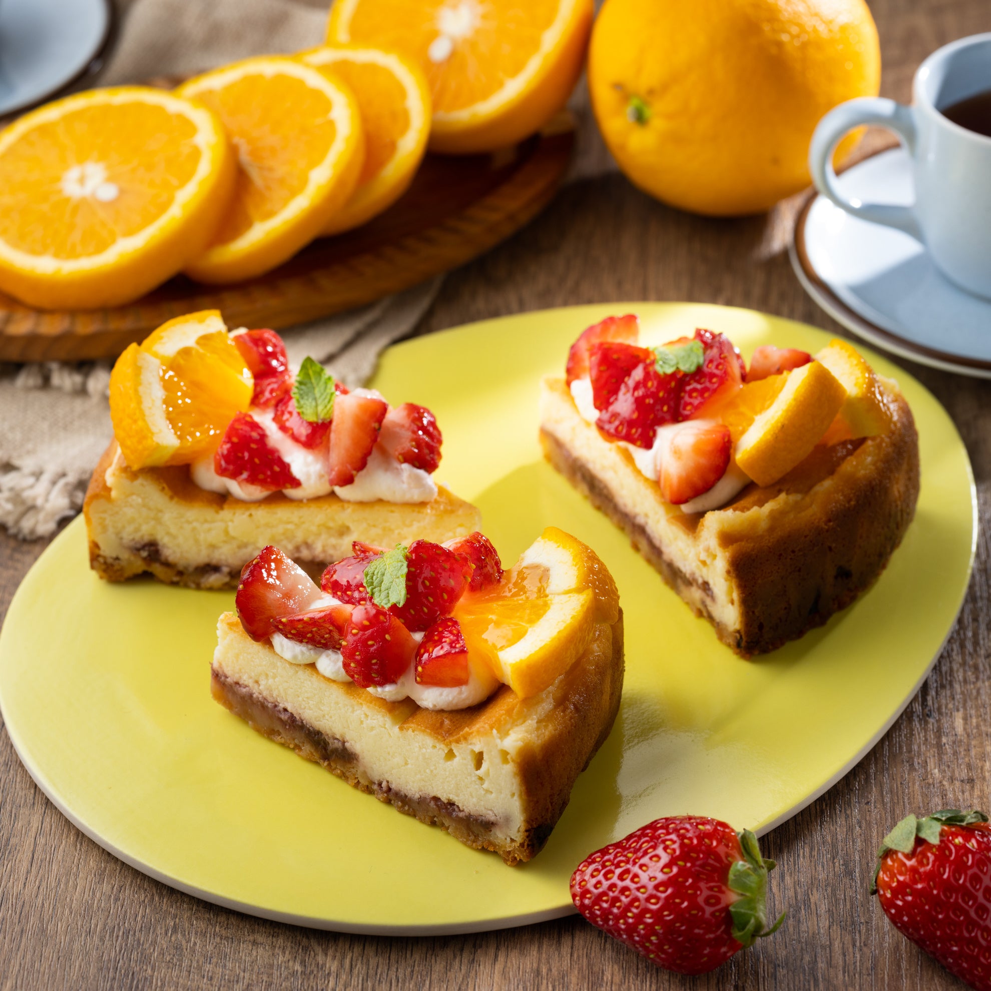 夏いちごのベイクドチーズケーキ