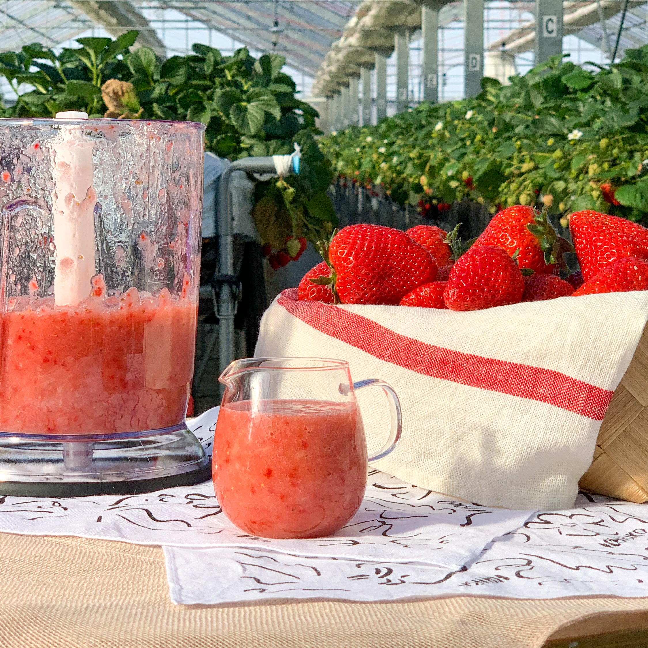 苺ソースには「食べる宝石 ミガキイチゴ」を100%使用