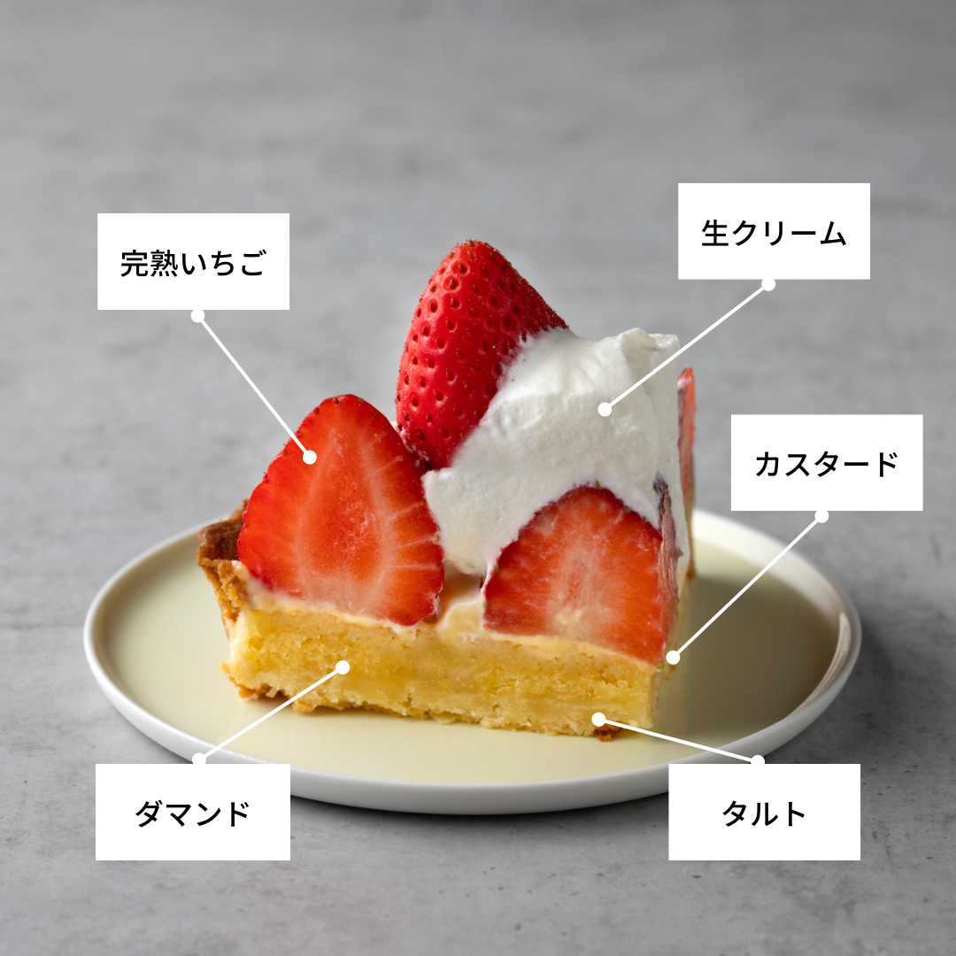 ＜太子堂店限定＞​いちご山のクリスマスタルト　断面図