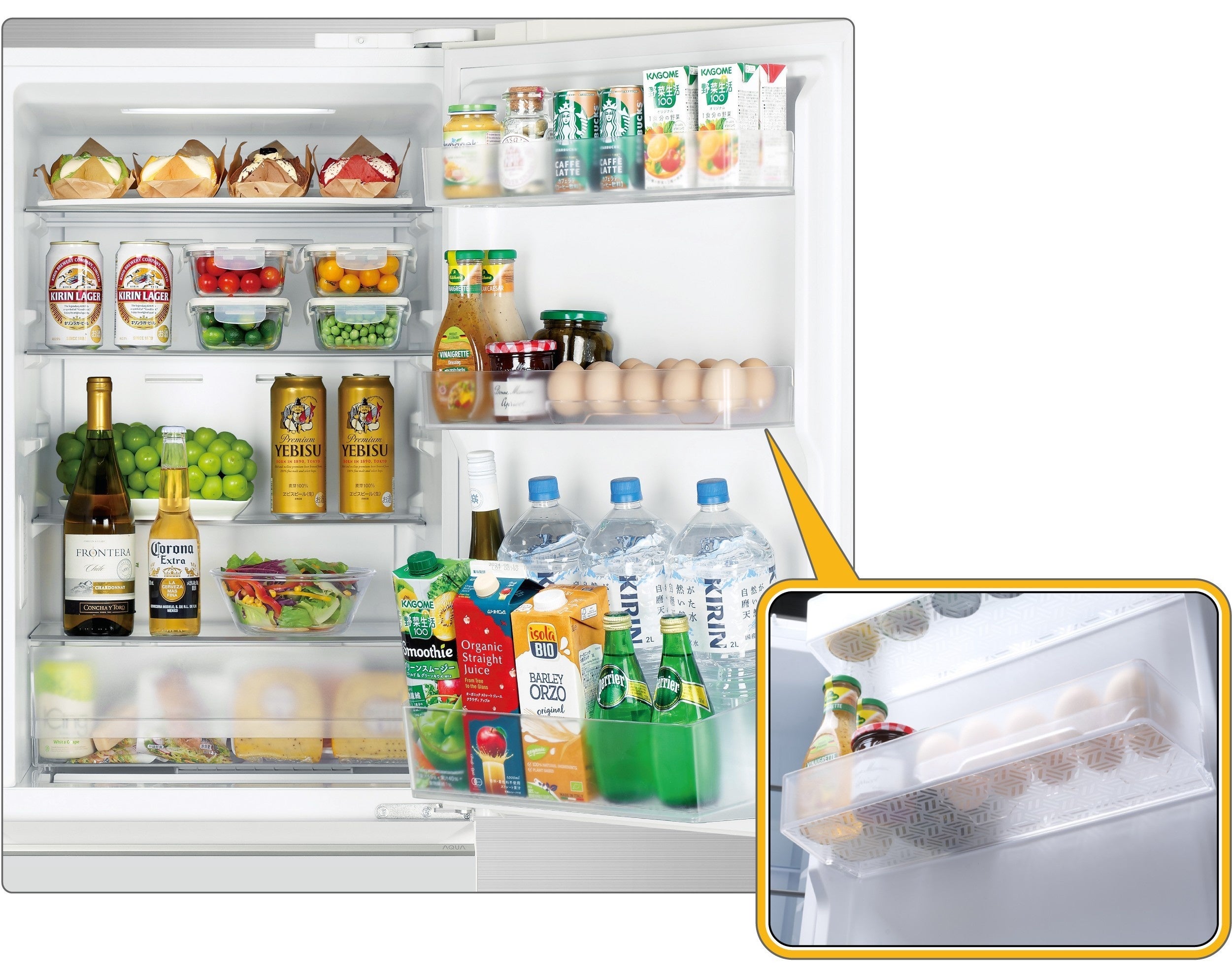 AQUA ホワイト 3ドア冷蔵庫 ECO機能付き ksdenki_4582678513960