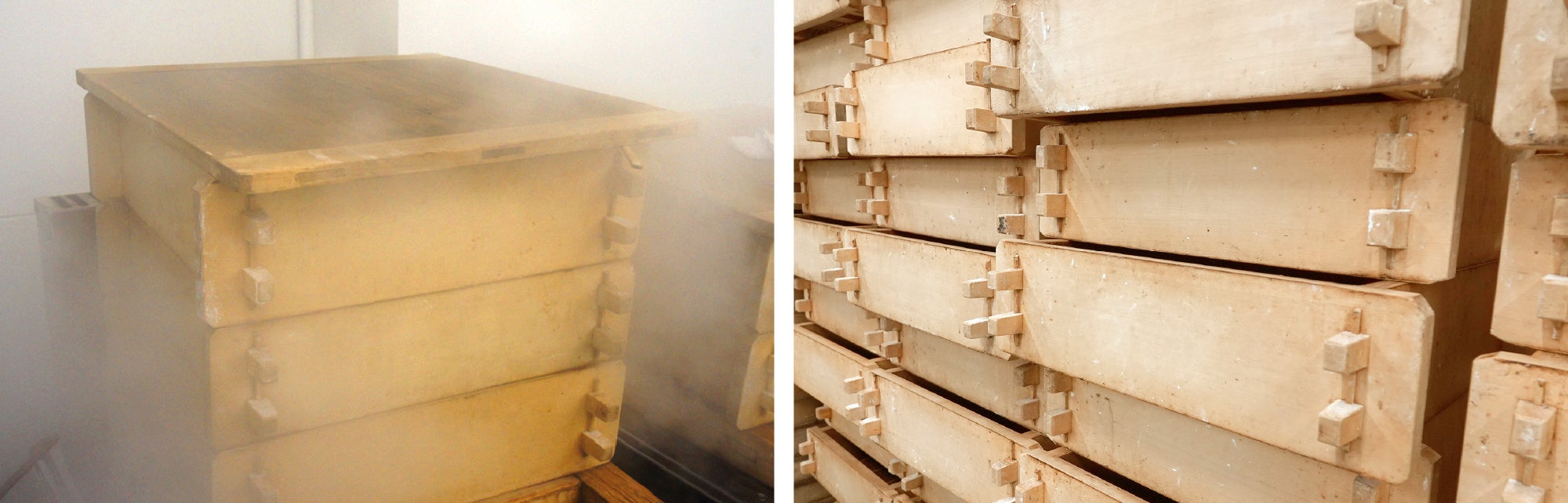 昔ながらの蒸籠で蒸し上げます