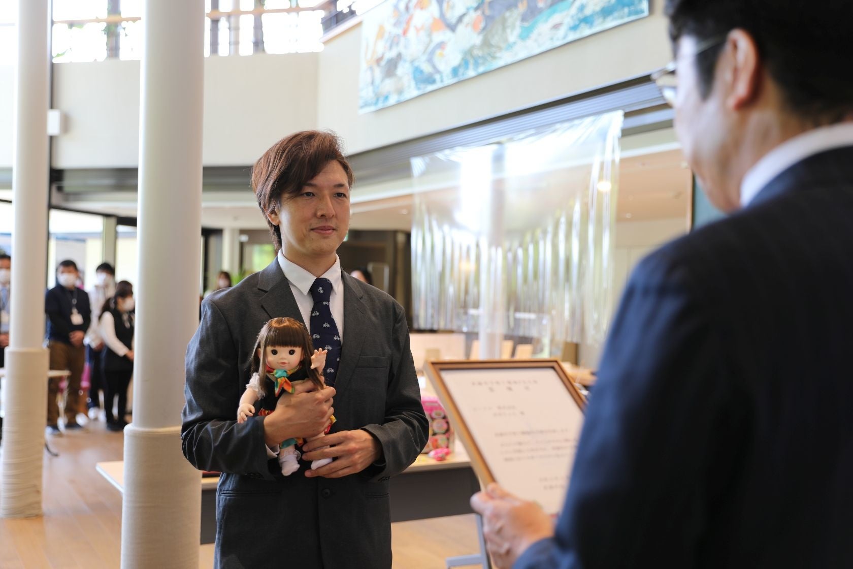 ぽぽちゃんの代わりに桐渕が受け取りました！