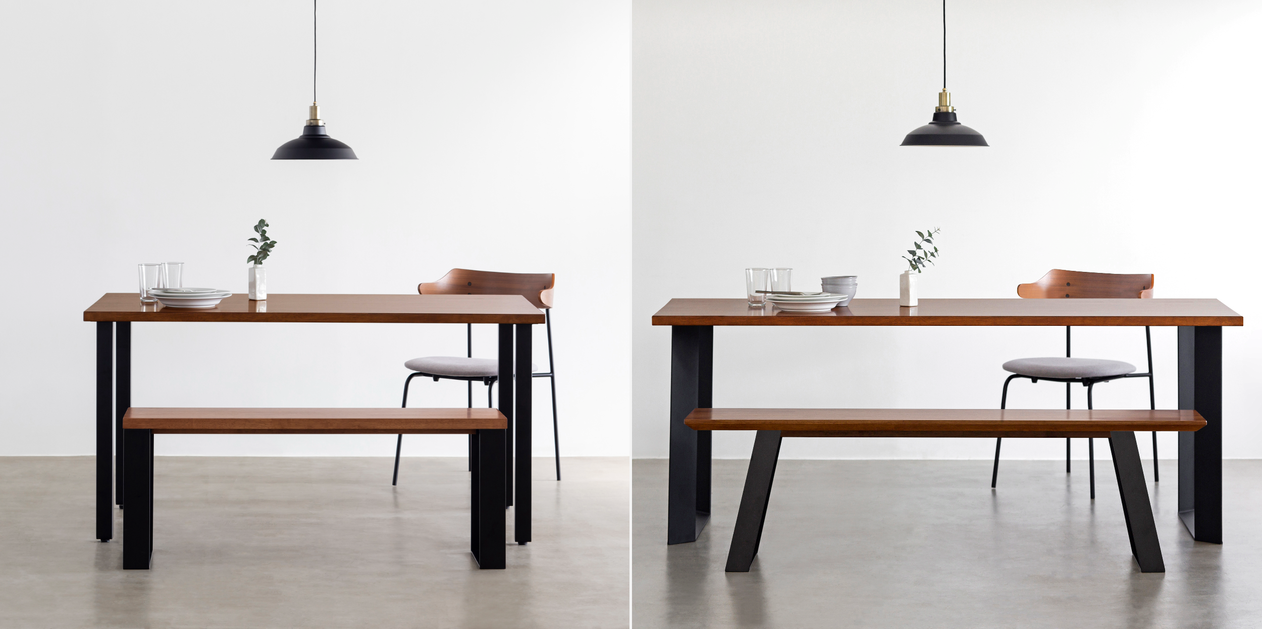 左から：Line 幅110cm、Slash 150cm