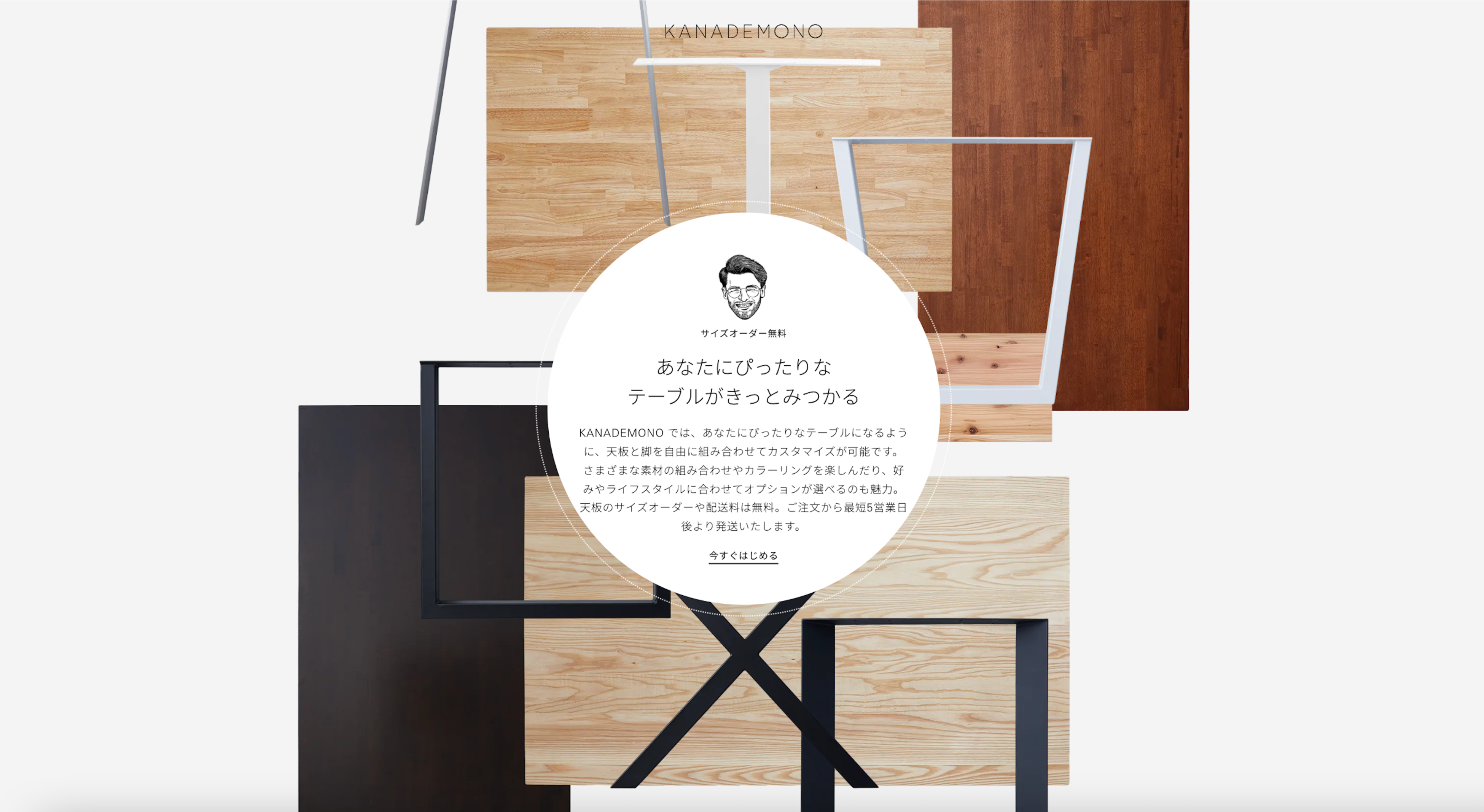 kanademo デスク 天板のみ かなでもの 横幅170×奥行き70 送料込み