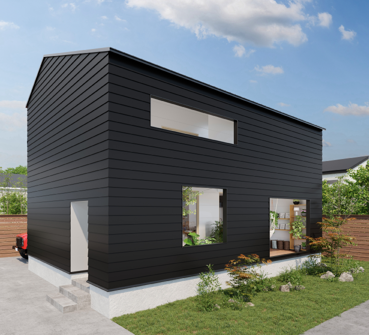 基礎と一体化したオープンウォール