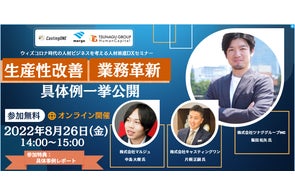 ツナググループHC×株式会社マルジュ×株式会社CastingONE 3社共催派遣会社向け『生産性改善/業務革新の具体事例一挙公開』セミナー開催