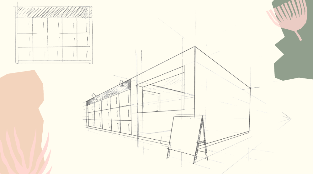 実際に提案したコーヒースタンドのイメージ図