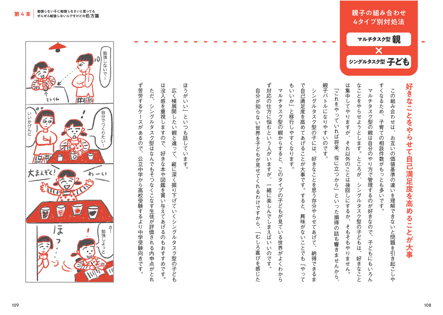 親子の性格を「マルチタスク型」「シングルタスク型」に分類し、接し方のコツを解説