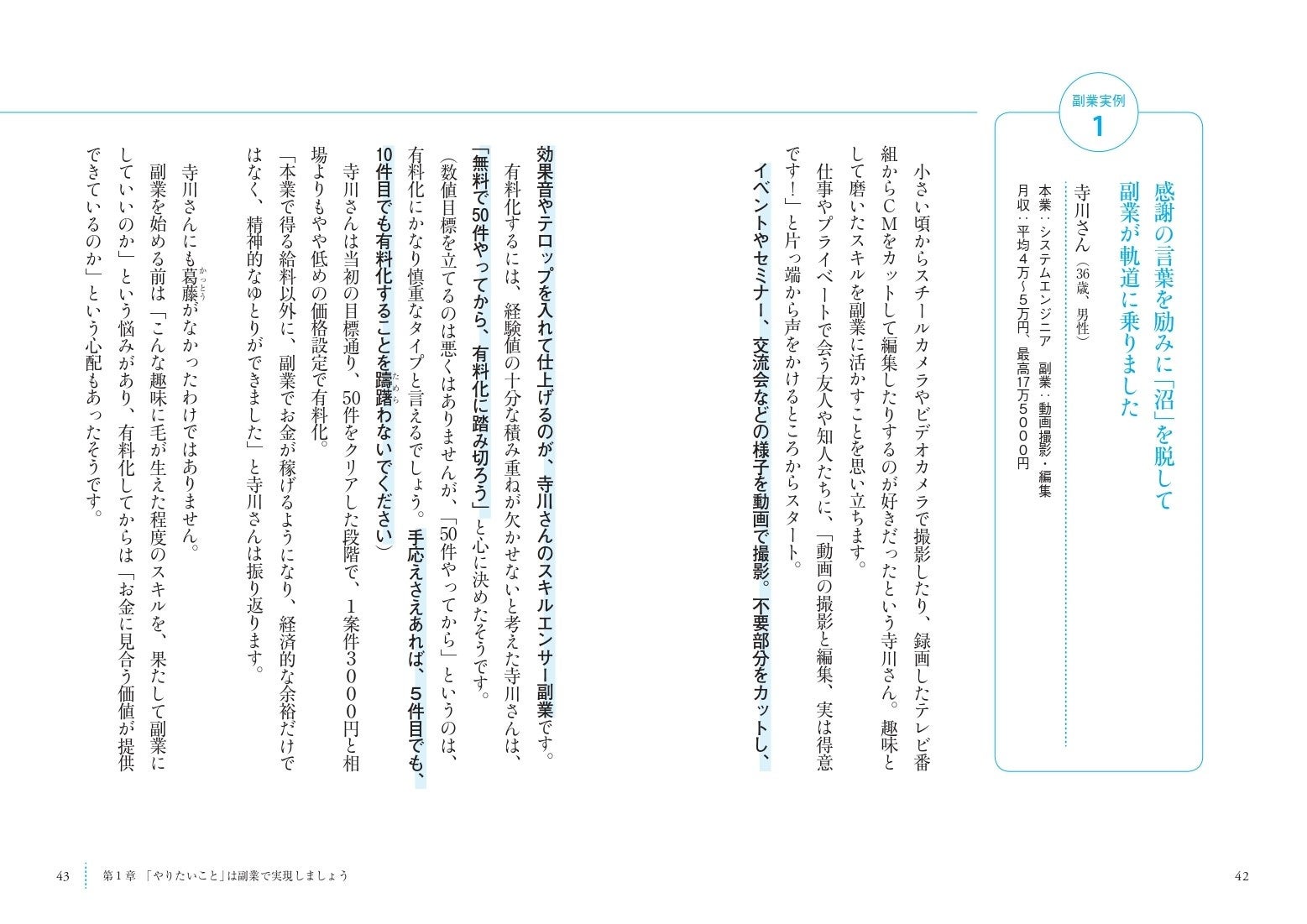種類の異なる計6つの副業実例を紹介。やりがいを感じるエピソードも