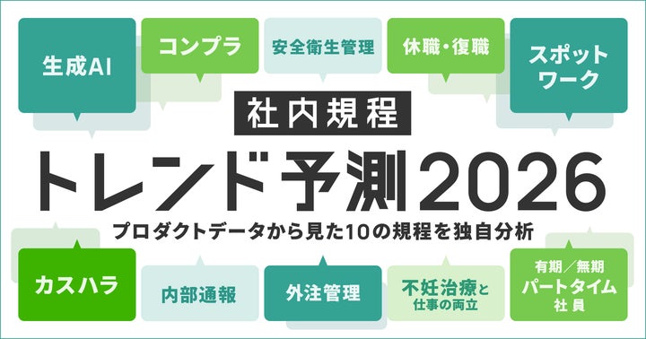 社内ルール(規程)トレンド予測2026】来年普及が見込まれる10の規程を 社内ルール(規程)トレンド予測2026】来年普及が見込まれる10の規程を