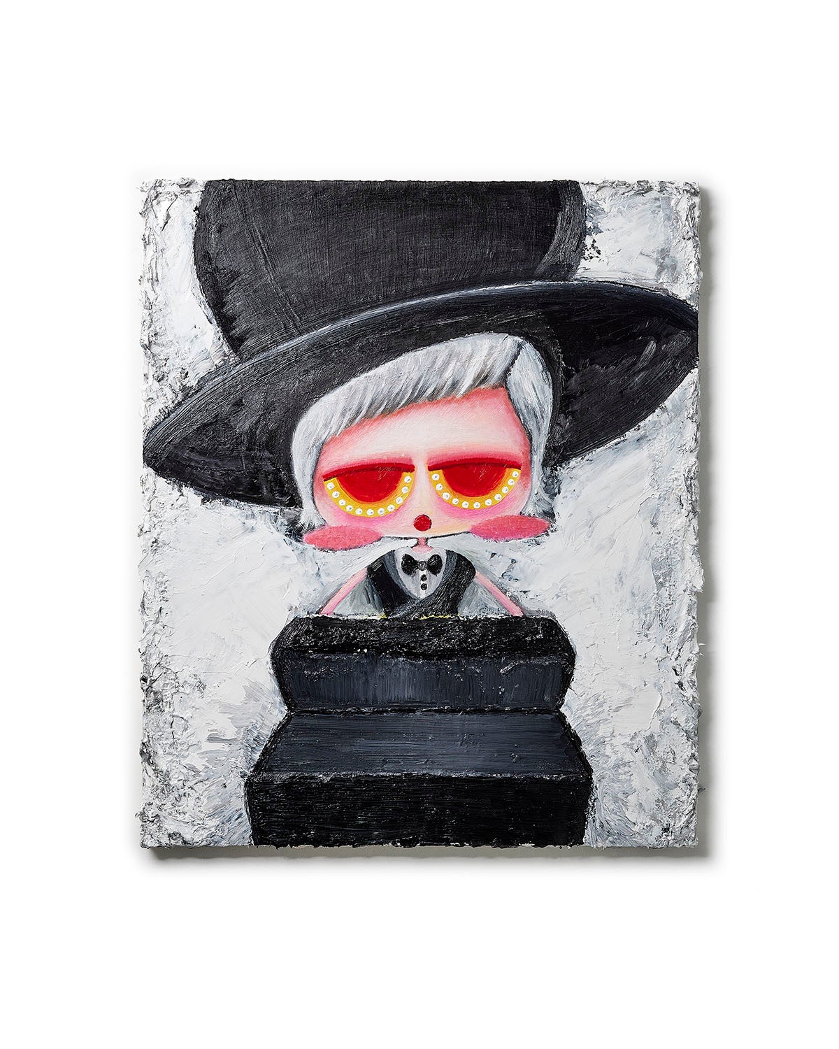 絵 アート プリントTiki ティキ 赤 モダン 空の宝箱が伝える子どもたちへの希望と未来、アーティストTIKI氏来店