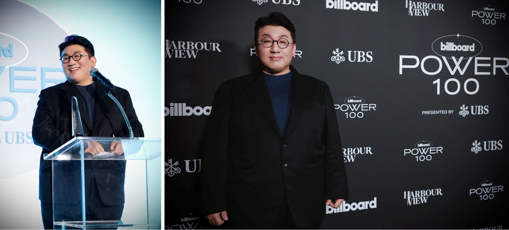 ▲ 「Billboard Power 100」授賞式に出席し、「Clive Davis Visionary Award」を受賞したHYBE議長のバン・シヒョク(写真出典:Billboard)