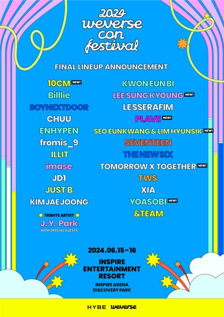 2024 Weverse Con Festival: YOASOBI, J.Y. Park, TOMORROW X TOGETHER Headline Lineup Announcement! 2024 Weverse Con Festival: YOASOBI, J.Y. Park, TOMORROW X TOGETHER Headline Lineup Announcement!