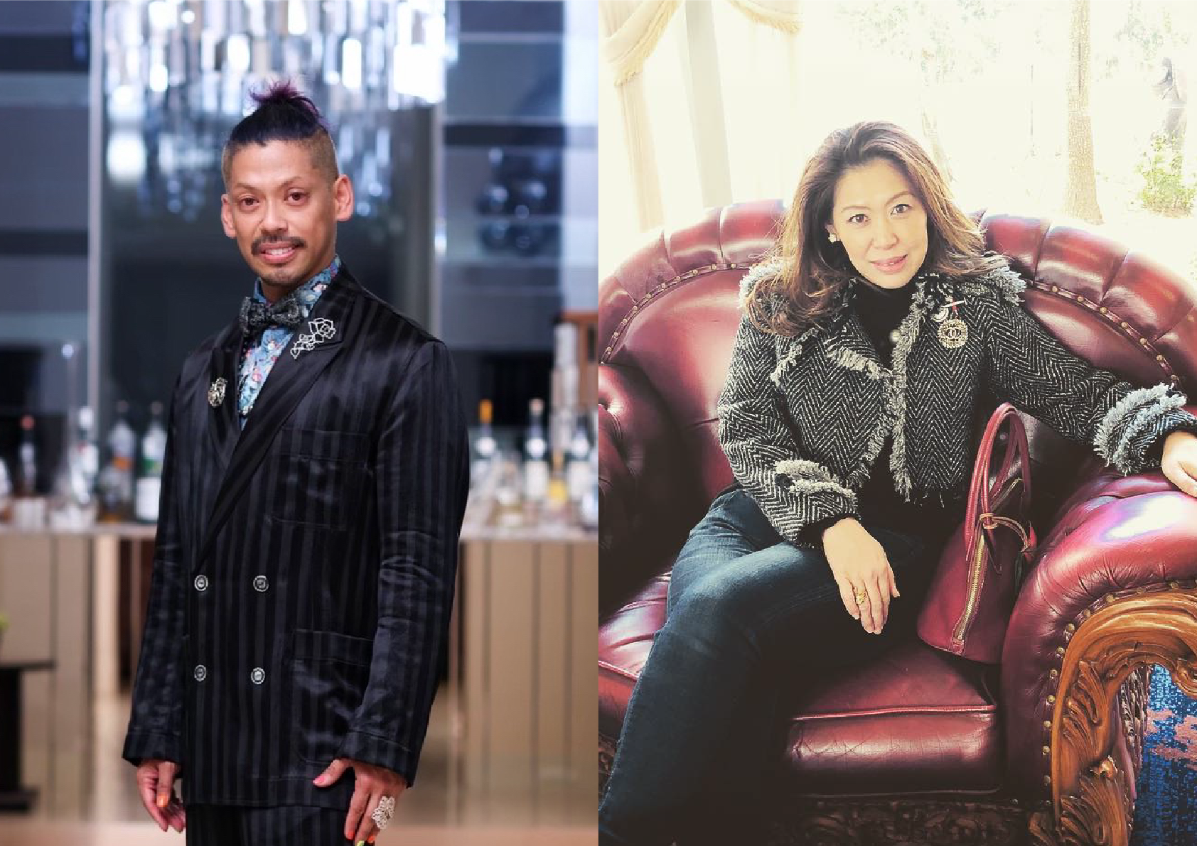 左：草月流 華道家・矢田青幸氏　右：DECOクレイクラフト認定講師・梅谷茉汀氏 