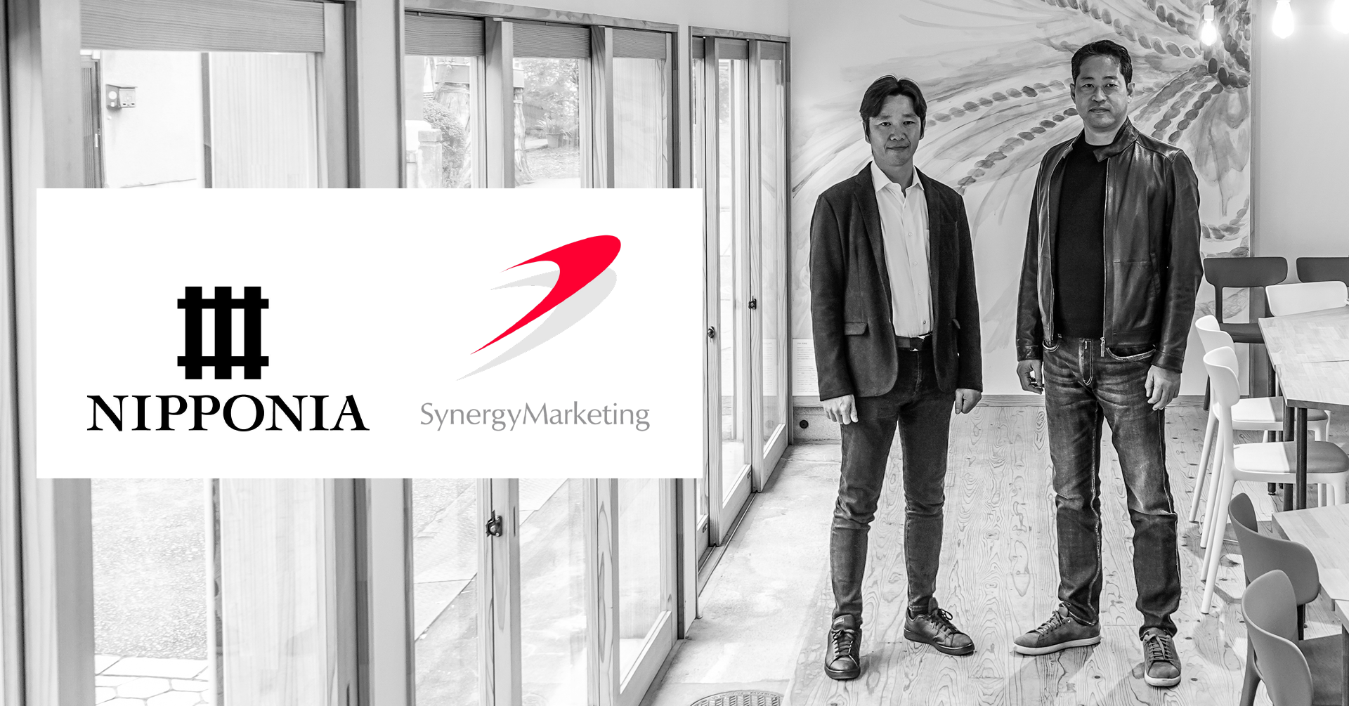 （左：NOTE社代表 藤原氏、右：当社代表 田代）