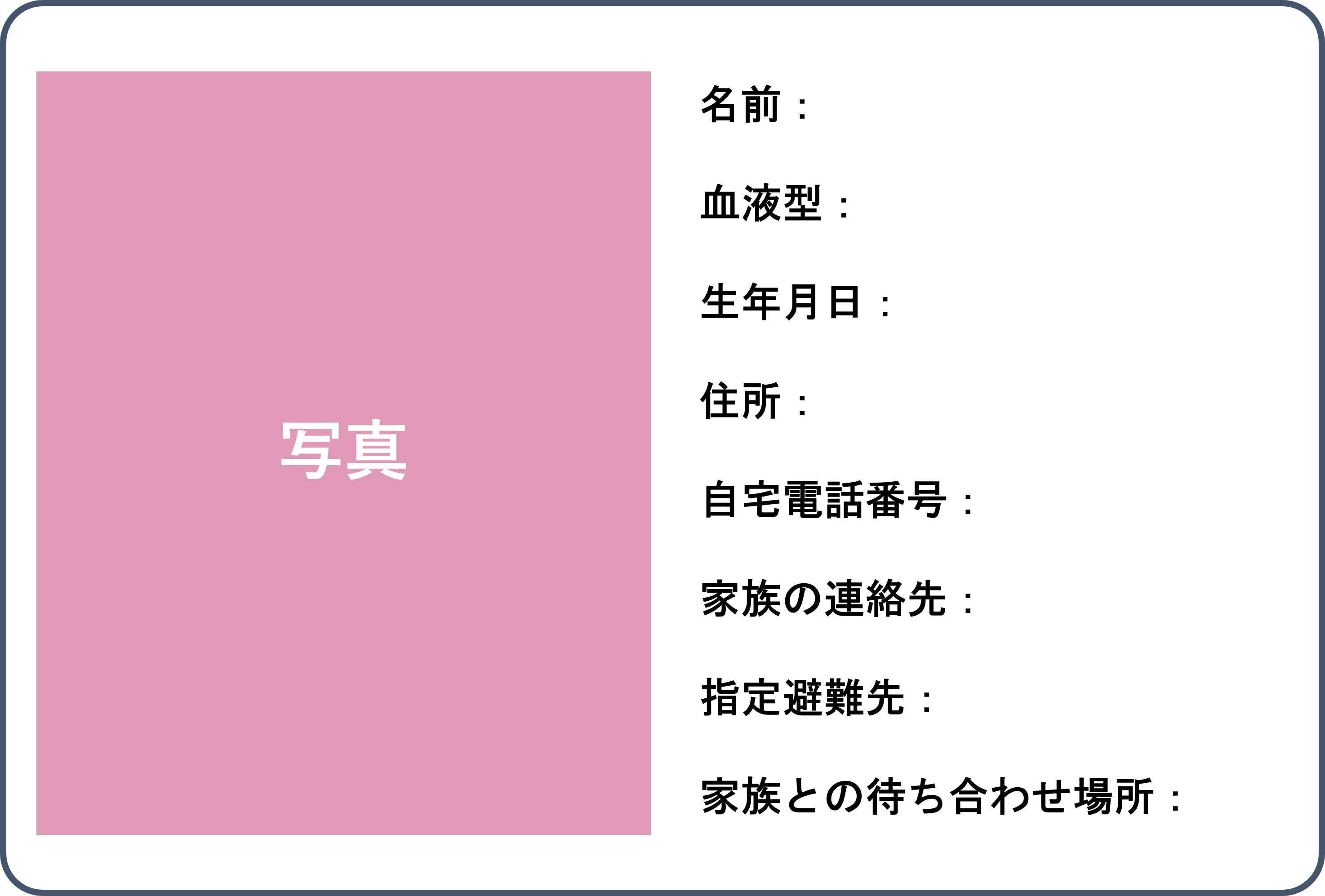 災害時の安心カード