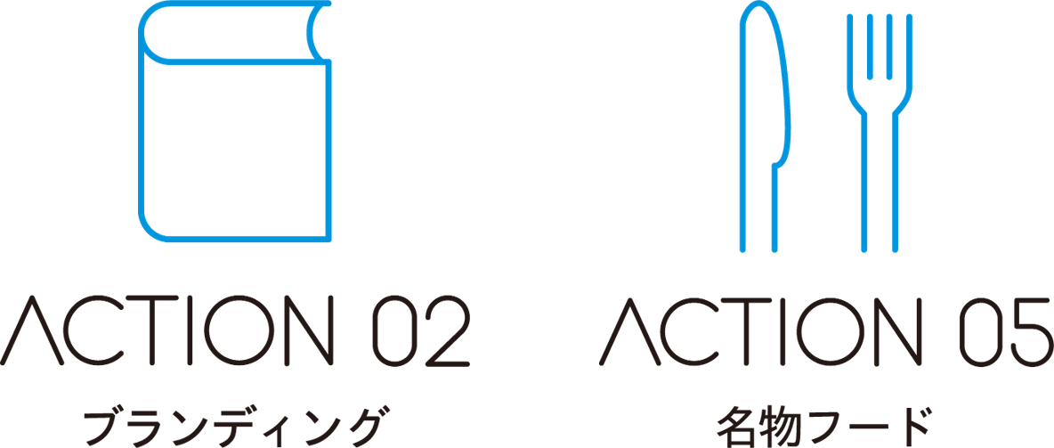「ACTION 02」および「ACTION 05」マーク