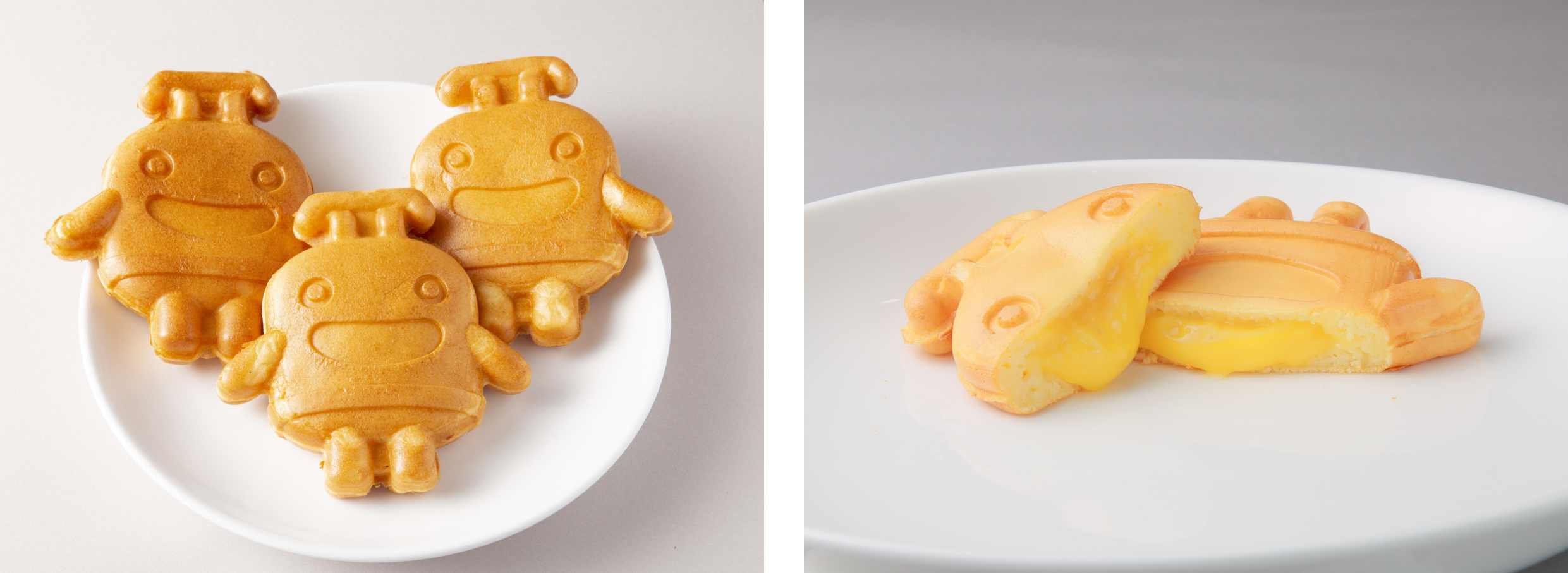 「のるるん焼」（左）、「はちみつレモン」味（右）