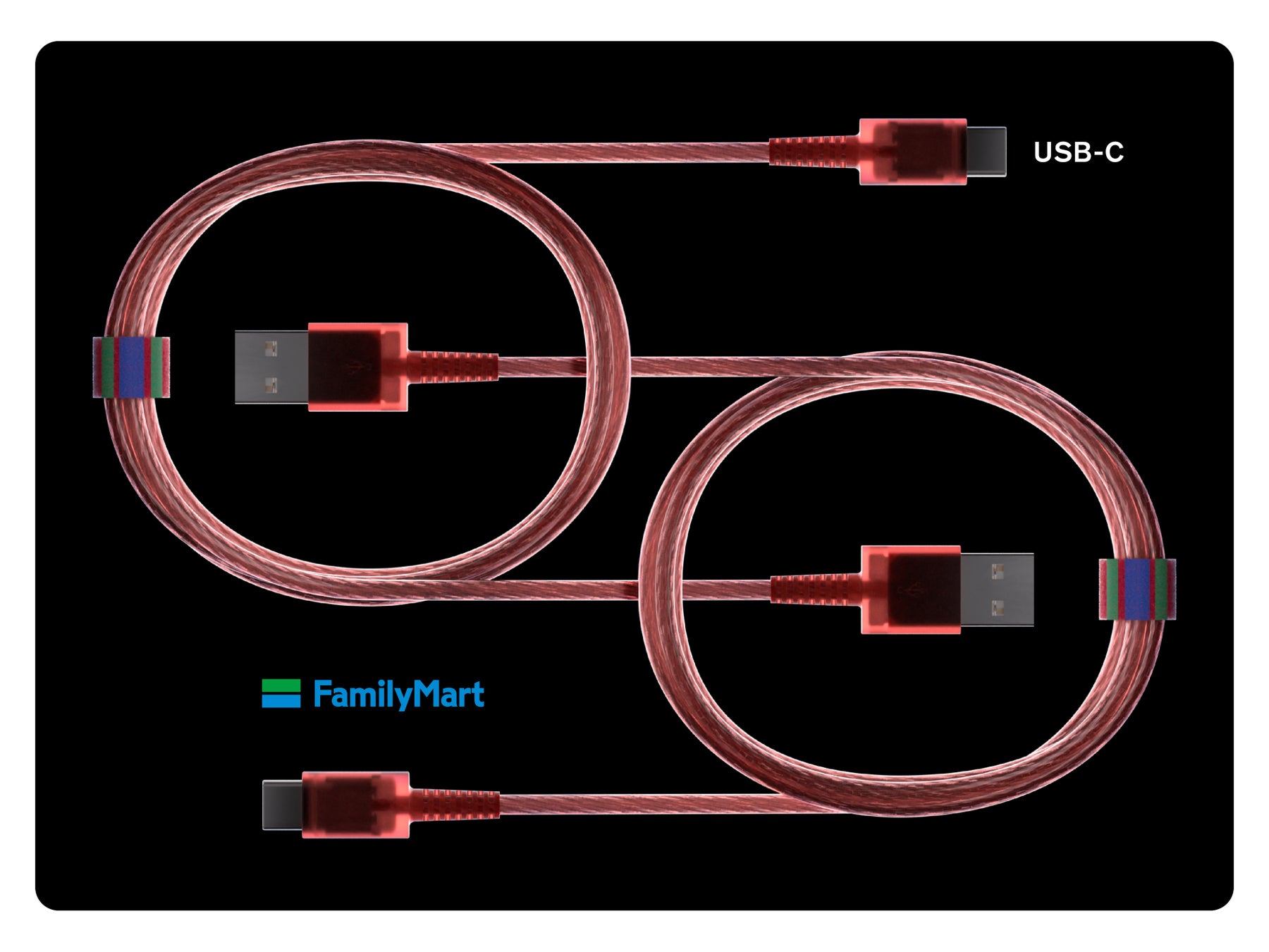 ファミマがクリアカラーの「Lightning – USB-A ケーブル」と「USB-C – USB-A ケーブル」を発売