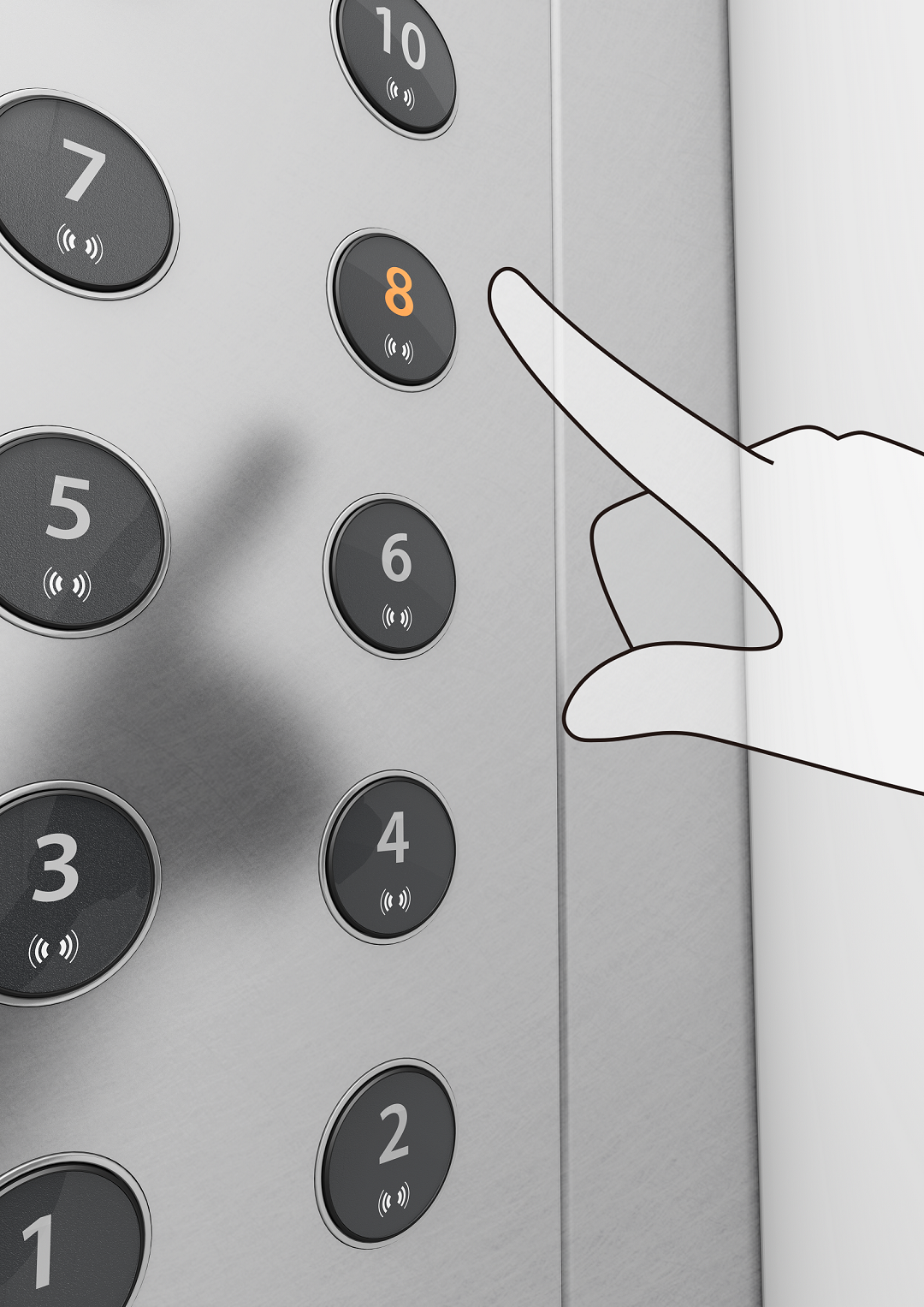 ドーム型クリアボタンの設置イメージ