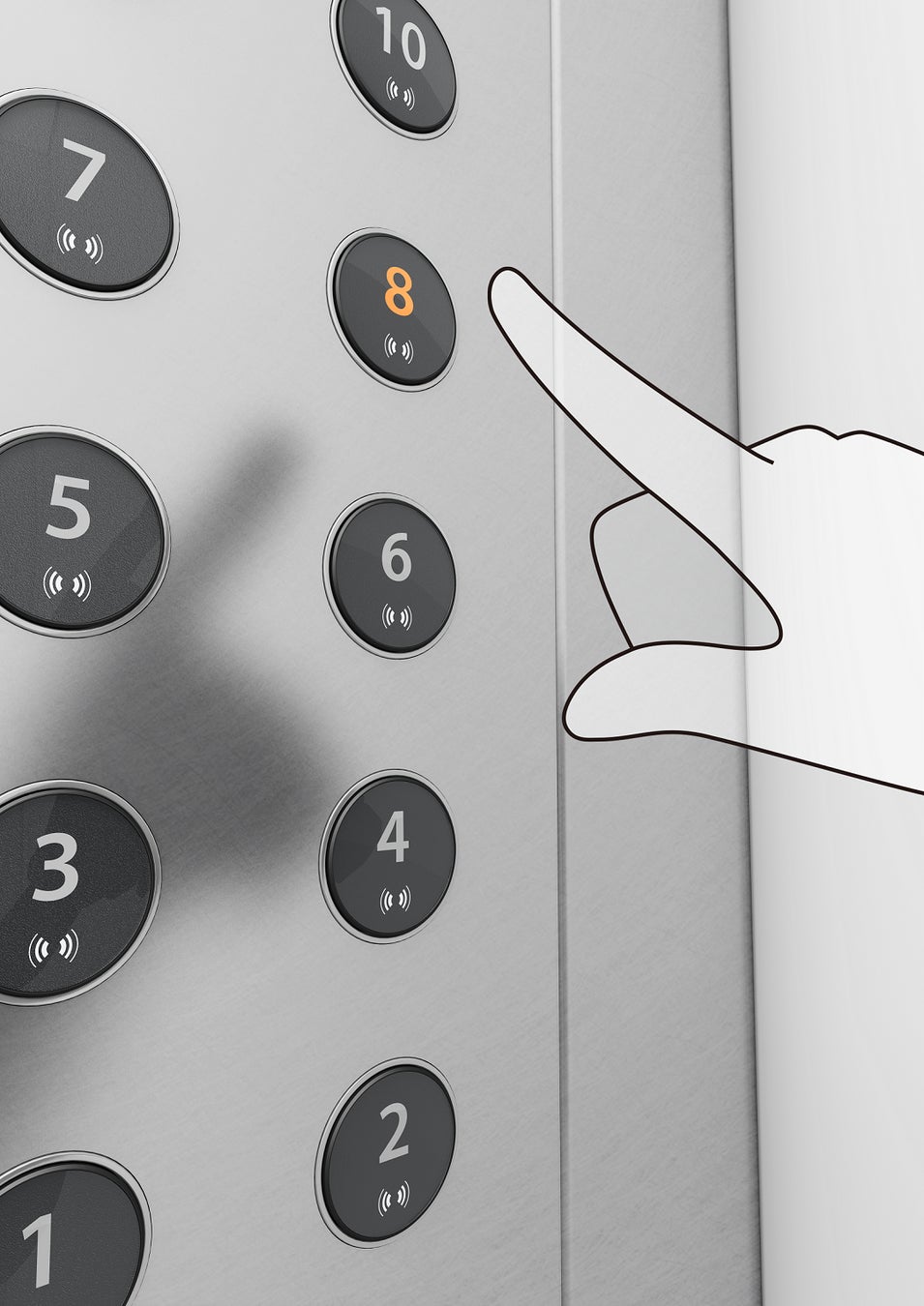 ドーム型クリアボタンの設置イメージ