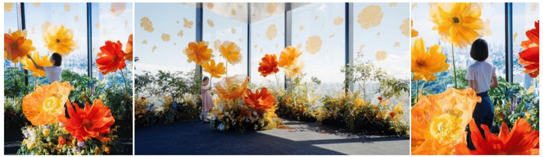 ▲2023年夏「BOTANICAL VIEW」　アートフラワーによるフォトスポット