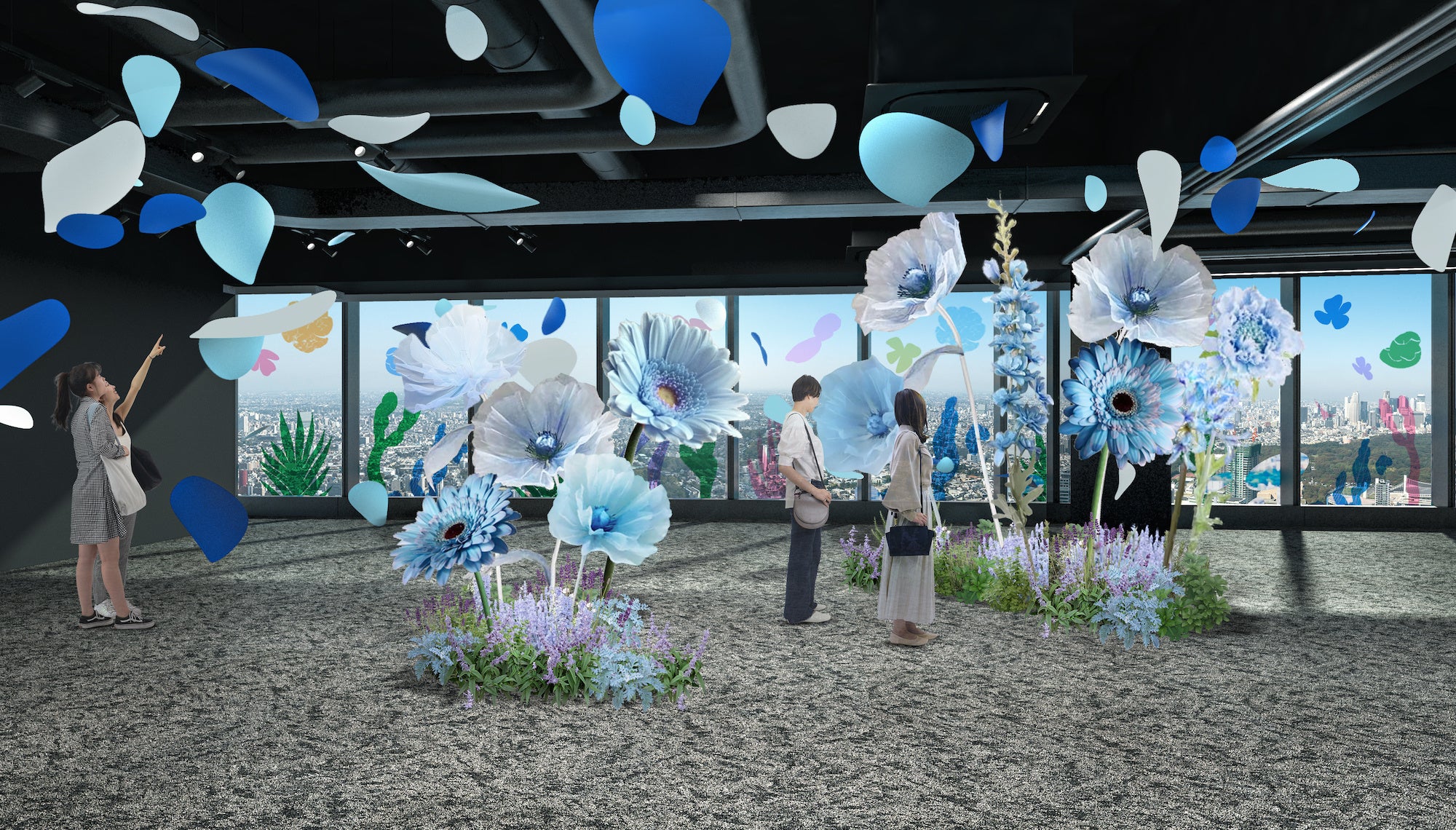 ▲展示イメージ　回廊を数々のアートフラワーが誘います