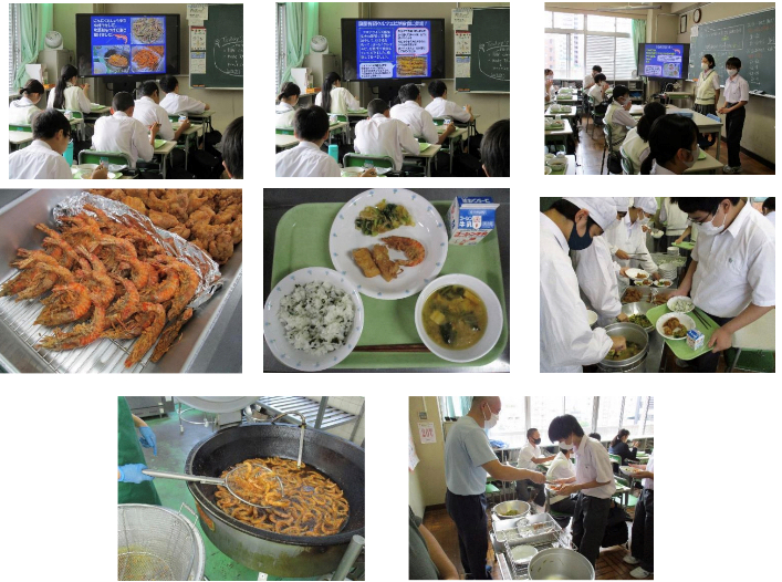 学校給食時の食育風景
